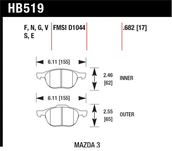 HAWK HPS Brake Pad Sets