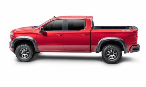 Bushwacker 48108-08 Black Forge Pocket/Rivet Textured Finish 4-Pc Fender Flare Set for 17-20 Chev...