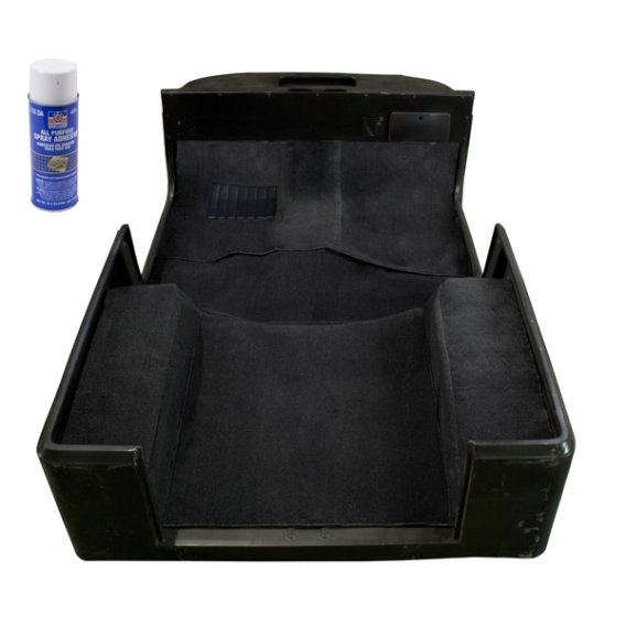 Deluxe Carpet Kit, with Adhesive, Black; 76-95 Jeep CJ/Wrangler YJ