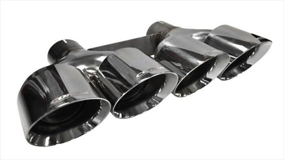 Quad 4.5 Inch Polished Pro-Series Tip Kit Clamps Included Dual Rear Exit For Corsa C7 Exhaust Onl...