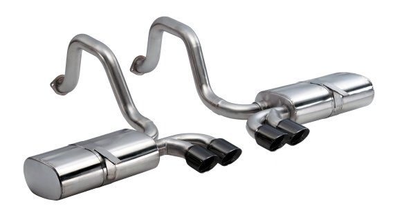2.5 Inch Axle-Back Sport Dual Exhaust Black 3.5 Inch Tips 97-04 Corvette/Z06 5.7L Stainless Steel...