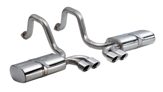 2.5 Inch Axle-Back Sport Dual Exhaust Polished 3.5 Inch Tips 97-04 Corvette/Z06 5.7L Stainless St...
