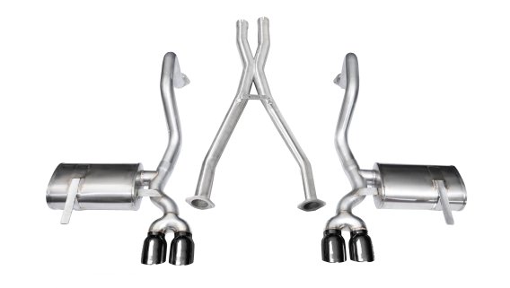 2.5 Inch Cat-Back Plus X-Pipe Xtreme Exhaust Dual Rear Exit 3.5 Inch Black Tips 97-04 Chevy Corve...