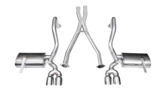 2.5 Inch Cat-Back Plus X-Pipe Xtreme Exhaust Dual Rear Exit 3.5 Inch Polished Tips 97-04 Chevy Co...