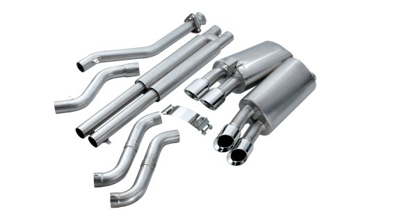 2.5 Inch Cat-Back Sport Dual Exhaust Polished 3.5 Inch Tips 90-95 Corvette C4 ZR1 5.7L V8 LT5 Sta...
