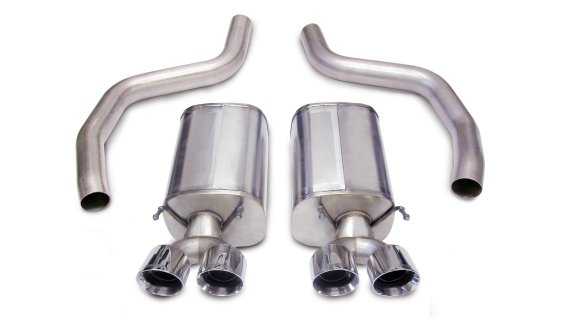 3.0 Inch Axle-Back Sport Dual Exhaust Twin 4.0 Inch Polished Tips 06-13 Corvette Z06 7.0L/ZR1 6.2...