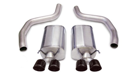 3.0 Inch Axle-Back Sport Dual Exhaust Twin 4.0 Inch Black Tips 06-13 Corvette Z06 7.0L/ZR1 6.2L S...