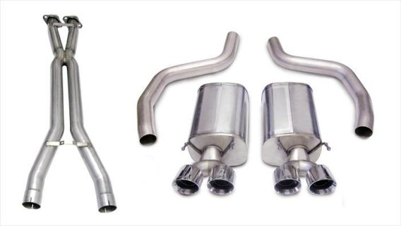 3.0 Inch Cat-Back Sport Dual Exhaust Twin 4.0 Inch Polished Tips 06-11 Corvette Z06 7.0L / ZR1 6....