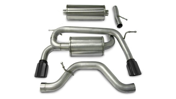 3.0 Inch Cat-Back Sport Dual Rear Exhaust 4.0 Inch Black Tips 06-08 Hummer H3 3.5L/3.7L I-5 Engin...