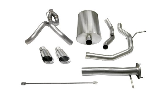 3.0 Inch Cat-Back Sport Dual Rear Exhaust 4.0 Inch Polished Tips 2003-06 Chevy SSR 143.5 Inch Whe...
