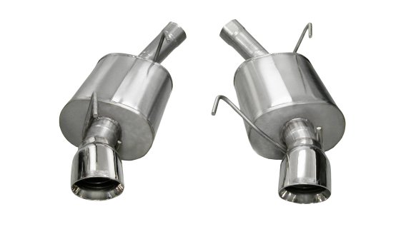 2.5 Inch Axle-Back Sport Dual Exhaust Polished 4.0 Inch Tips 05-10 Mustang GT 4.6L/Shelby GT500 5...