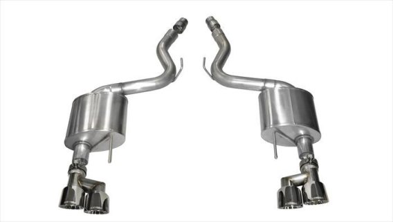 3.0 Inch Axle-Back Sport Dual Exhaust Polished 4.0 Inch Tips 15-Present Mustang GT Fastback 5.0L ...