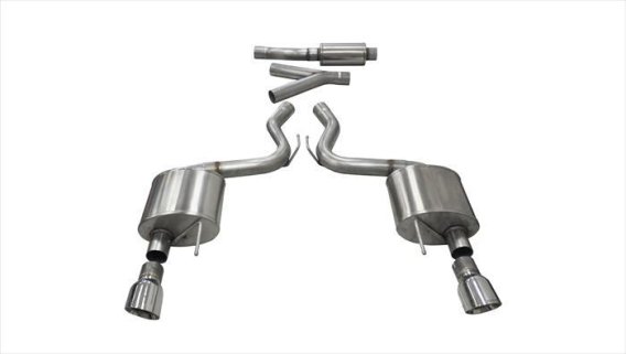 3.0 Inch Cat-Back Sport Dual Exhaust 4.5 Inch Polished Tips 15-17 Ford Mustang EcoBoost Fastback ...