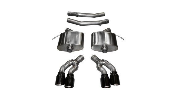 2.75 Inch Axle-Back Sport Dual Exhaust 4.0 Inch Black Tips 16-Present Cadillac CTS-V Sedan 6.2L V...