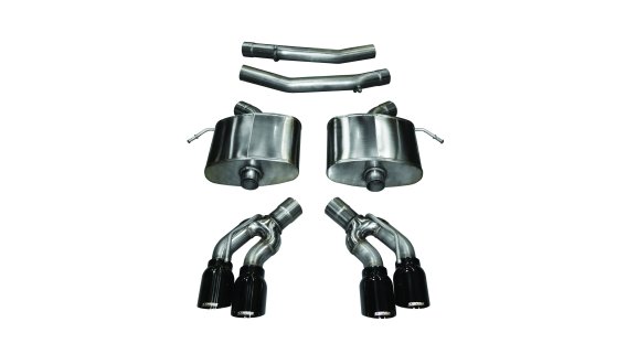2.75 Inch Axle-Back Xtreme Dual Exhaust 4.0 Inch Black Tips 16-Present Cadillac CTS-V Sedan 6.2L ...