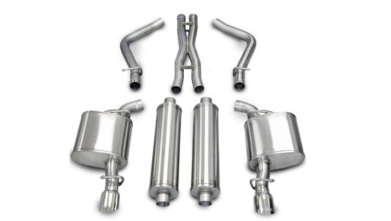 2.5 Inch Cat-Back Xtreme Dual Rear Exhaust 3.5 Inch Polished Tips (No Tow Hitch) 05-10 Chrysler 3...