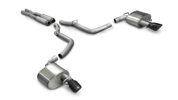 2.75 Inch Cat-Back Extreme Dual Exhaust 4.0 Inch Black Tips (No Tow Hitch) 05-10 Chrysler 300 SRT...