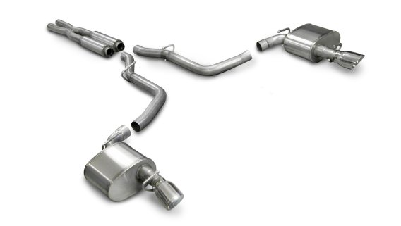 2.75 Inch Cat-Back Extreme Dual Exhaust 4.0 Inch Polished Tips (No Tow Hitch) 05-10 Chrysler 300 ...