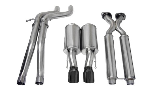 2.5 Inch Cat-Back Sport Dual Center Exhaust 4.0 Inch Black Tips 06-10 Jeep Grand Cherokee SRT-8 6...