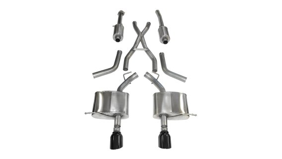 2.5 Inch Cat-Back Sport Dual Rear Exhaust 4.5 Inch Black Tips 11-Present Dodge Durango 5.7L V8 St...