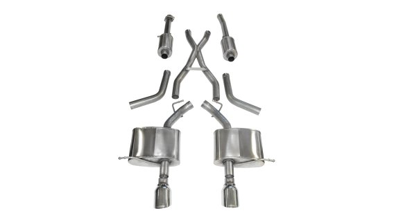 2.5 Inch Cat-Back Sport Dual Rear Exhaust 4.5 Inch Polished Tips 11-Present Dodge Durango 5.7L V8...