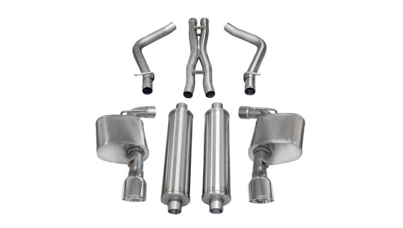 2.75 Inch Cat-Back Extreme Dual Exhaust 4.5 Inch Polished Tips 12-14 Chrysler 300/Dodge Charger S...