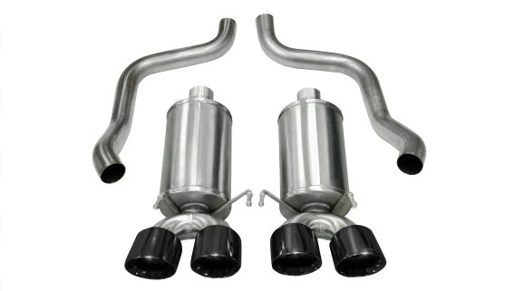 2.5 Inch Axle-Back Xtreme Dual Exhaust Black 3.5 Inch Tips 05-08 Corvette 6.0L/6.2L Stainless Ste...