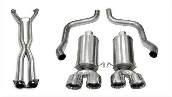 2.5 Inch Cat-Back Xtreme Dual Exhaust Polished 3.5 Inch Tips 05-08 Corvette C6 Manual/A4 Auto Tra...