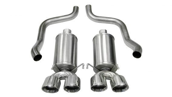 2.5 Inch Axle-Back Xtreme Dual Exhaust Polished 3.5 Inch Tips 05-08 Corvette 6.0L/6.2L Stainless ...