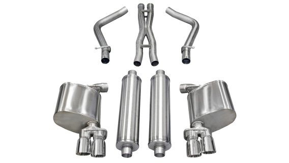 2.5 Inch Cat-Back Xtreme Dual Rear Exhaust 3.0 Inch Polished Tips 11-14 Dodge Charger R/T 5.7L V8...