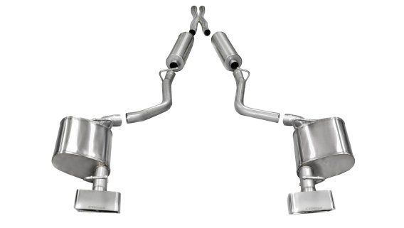 2.5 Inch Cat-Back Xtreme Dual Rear Exhaust GTX2 Polished Tips 11-14 Dodge Challenger R/T 5.7L V8 ...