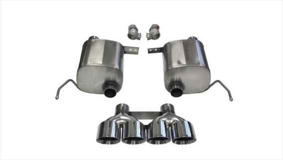 2.75 Inch Valve-Back Sport Exhaust Dual Rear Exit Quad 4.5 Inch Polished Tips 14-Present Chevy Co...