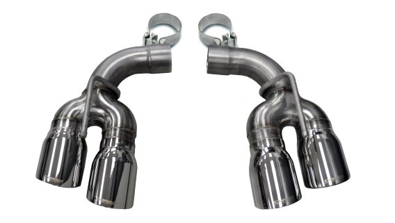 Two Twin 4.0 Inch Polished Tips Clamps Included Dual Rear Exit For Corsa Camaro SS/ZL1 Exhaust On...