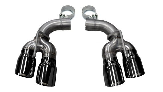 Two Twin 4.0 Inch Black Tips Clamps Included Dual Rear Exit For Corsa Camaro SS/ZL1 Exhaust Only ...