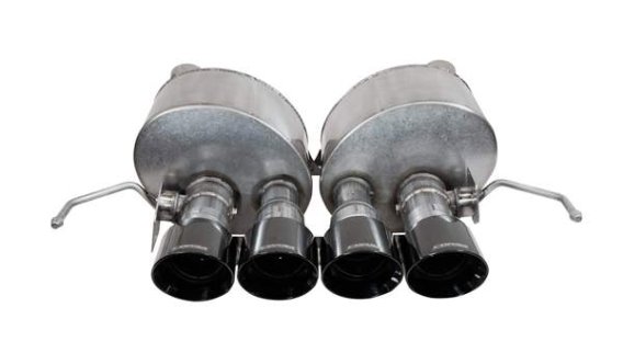 Corvette 2.75 Inch Valve-Back w Dual Mode NPP Dual Rear Exit with Quad 4.5 inch Black Pro-Series ...
