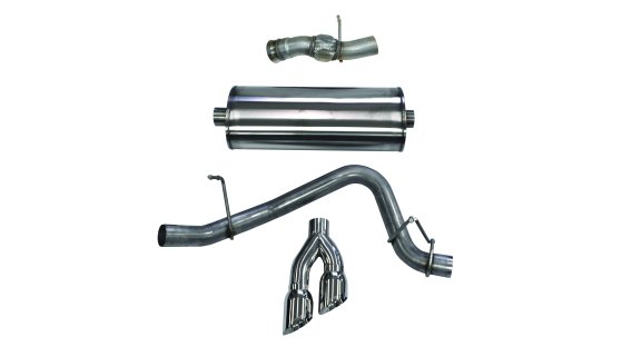3.0 Inch Cat-Back Sport Single Side Exit Exhaust 4.0 Inch Polished Tips 15-Present Chevy Tahoe/GM...