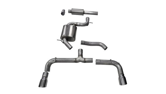 3.0 Inch Cat-Back Sport Dual Rear Exhaust 4.0 Inch Polished Tips 14-Present Volkswagen Golf GTI M...