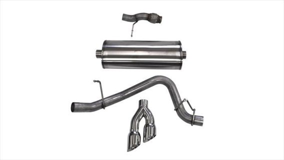 3.0 Inch Cat-Back Sport Single Side Exhaust 4.0 Inch Polished Tips 15-Present Chevy Tahoe/GMC Yuk...