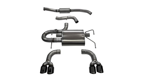 3.0 Inch Cat-Back Sport Dual Rear Exhaust 3.5 Inch Black Tips 08-14 Subaru Impreza STI/WRX Hatchb...