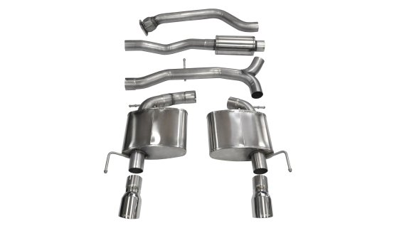 3.0 Inch Cat-Back Sport Dual Rear Exit Exhaust 4.0 Inch Polished Tips 13-19 Cadillac ATS Sedan/Co...