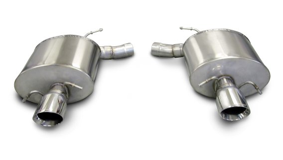 2.5 Inch Axle-Back Touring Dual Exhaust 4.0 Inch Polished Tips 09-14 Cadillac CTS-V Sedan 6.2L V8...