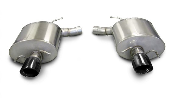2.5 Inch Axle-Back Sport Dual Exhaust 4.0 Inch Black Tips 09-14 Cadillac CTS-V Sedan 6.2L V8 Stai...