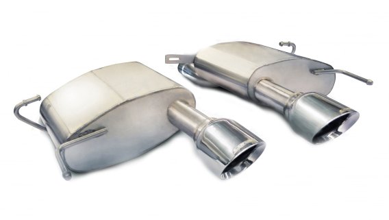 2.5 Inch Axle-Back Sport Dual Exhaust 4.5 Inch Polished Tips 11-15 Cadillac CTS-V Coupe 6.2L V8 S...