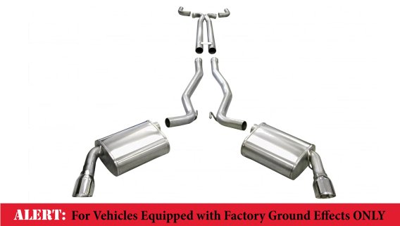 2.5 Inch Cat-Back Plus X-Pipe Sport Exhaust Dual Rear Exit 3.5 Inch Polished Tips 10-13 Chevrolet...