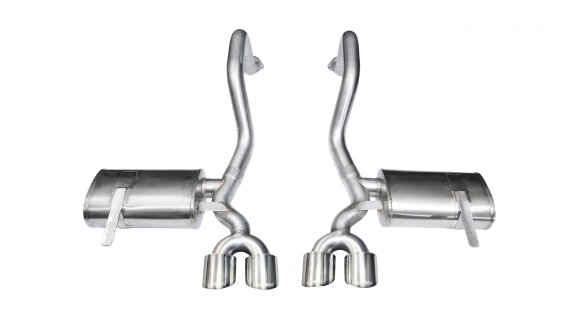 2.5 Inch Axle-Back Xtreme Dual Exhaust Polished 4.0 Inch Tips 97-2004 Corvette C5/Z06 5.7L V8 Sta...