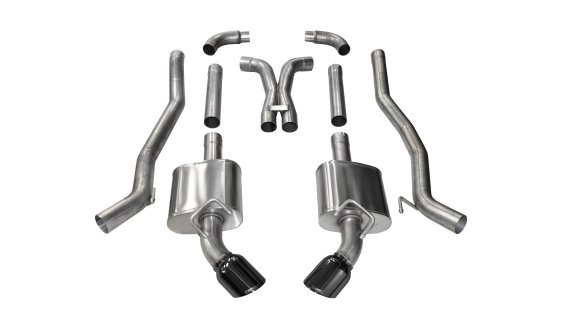 3.0 Inch Cat-Back Plus X-Pipe Xtreme Exhaust Dual Rear Exit 4.5 Inch Black Tips 10-15 Chevrolet C...