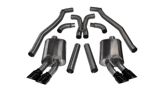 3.0 Inch Cat-Back Plus X-Pipe Sport Exhaust Dual Rear Exit 4.0 Inch Black Tips 12-15 Chevrolet Ca...