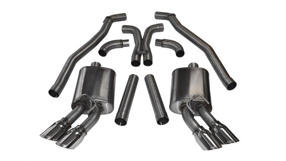 3.0 Inch Cat-Back Plus X-Pipe Sport Exhaust Dual Rear Exit 4.0 Inch Polished Tips 12-15 Chevrolet...