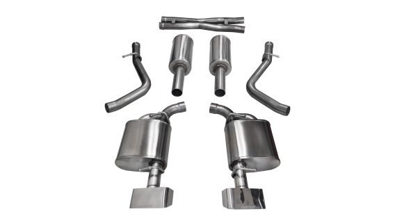 2.5 Inch Cat-Back Xtreme Dual Rear Exit Exhaust GTX2 Polished Tips 15-16 Dodge Challenger R/T 5.7...