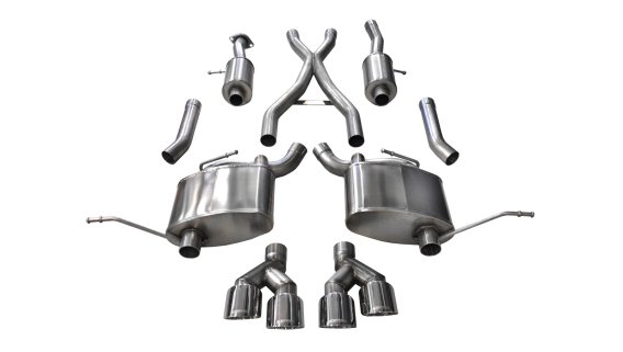2.5 Inch Cat-Back Dual Rear Exit with Twin 4.0 Inch Polished Pro-Series Tips 14-21 Jeep Grand Che...
